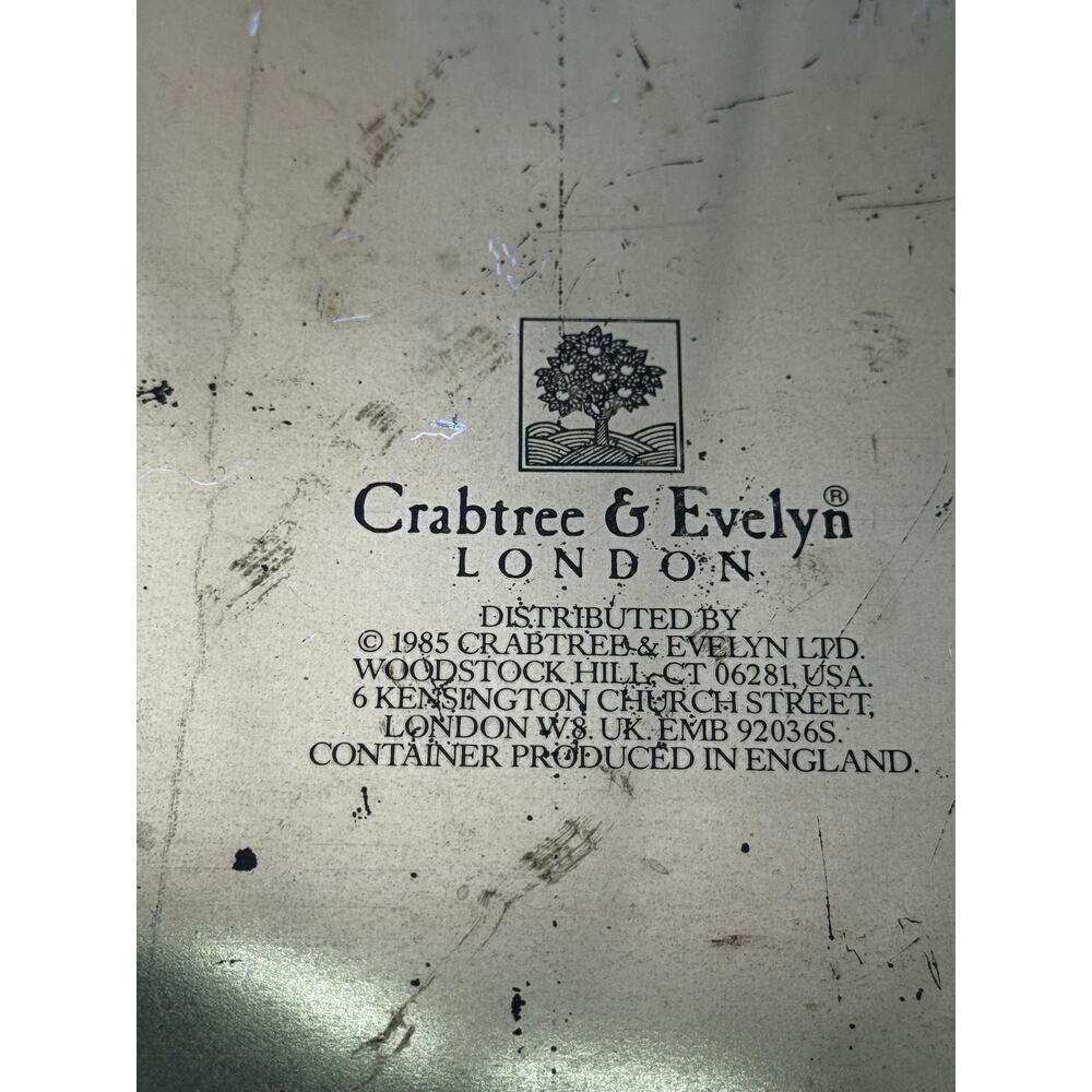 Vintage 1985 Crabtree and Evelyn Octagon Tin Farm Horse Chicken Tall Round - Picture 10 of 12